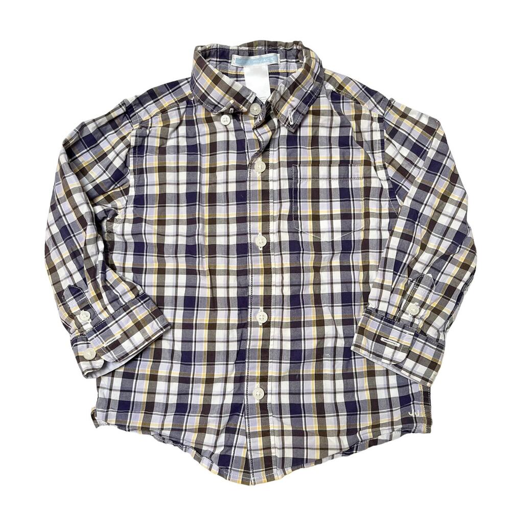 Janie And Jack Plaid Oxford Shirt Size 24m